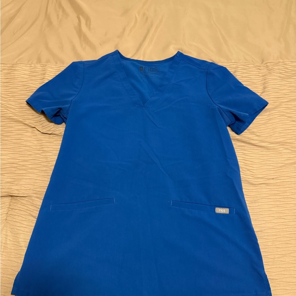 Figs Classic Blue Scrub Top